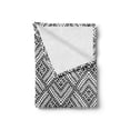 thumbnail image 2 of Black and White Soft Flannel Fleece Throw Blanket, Rhombuses Abstract Motifs Chevrons Dots and Diamond Shapes, Cozy Plush for Indoor and Outdoor Use, 50" x 60", Black White, by Ambesonne, 2 of 5