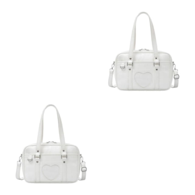 Minnieouse Japanese Student JK Uniform Bag PU School Bag Shoulder Leather 2piezas Blanco Grande