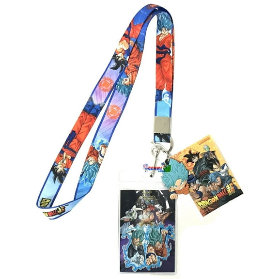 Dragon Ball Super: Group Lanyard With Badge ID Holder and PVC SSGSS Goku Charm
