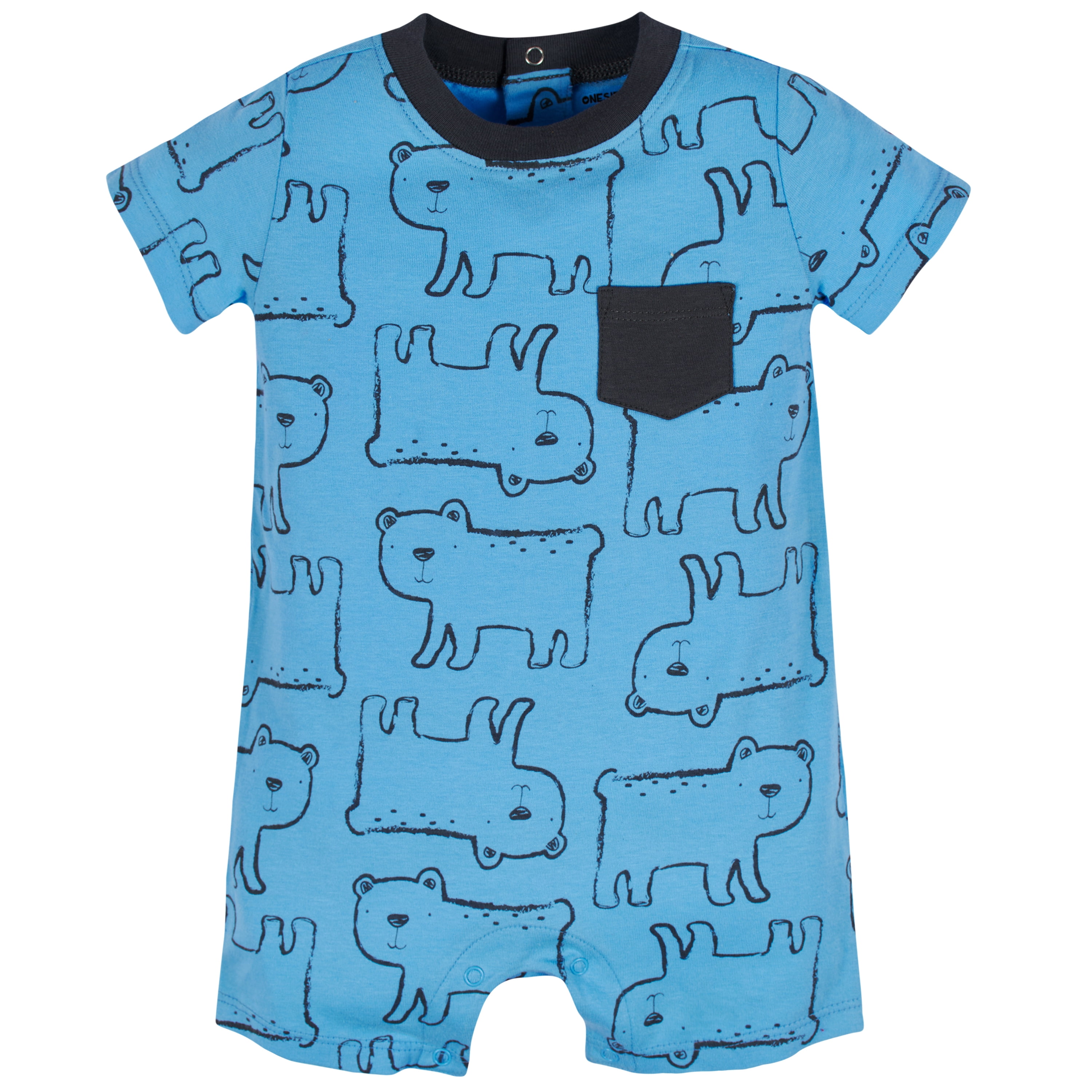 Onesies Brand Baby Boy Short Sleeve and Sleeveless Rompers, 3-Pack, Sizes 0/3 Months - 24 Months