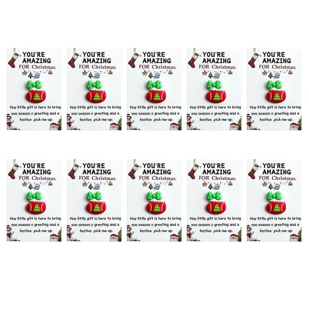 10 Tarjetas Navideñas de Bolsillo | Tarjetas de Felicitación Navideñas con Papá Noel En Bolsa de Organza | Incluye Mensaje Navideño Emotivo