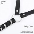 thumbnail image 4 of 1 Uds (negro) Cadena de cintura de cuero negro para mujeres y niñas cintura exagerada sexy todo en uno Cadena de cuerpo cadena de cintura cortical de tienda nocturna, 4 of 5