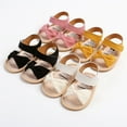thumbnail image 6 of Infant Baby Girls Summer Sandals with Flower Soft Sole Newborn Toddler First Walker Crib Dress Shoes 0-18Months, 6 of 8