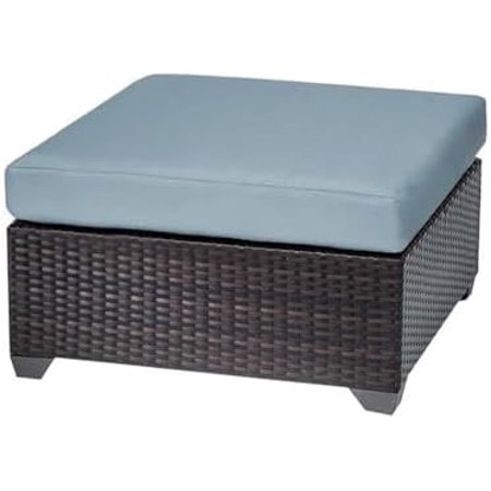 Belle Outdoor Wicker Patio Ottoman in Spa