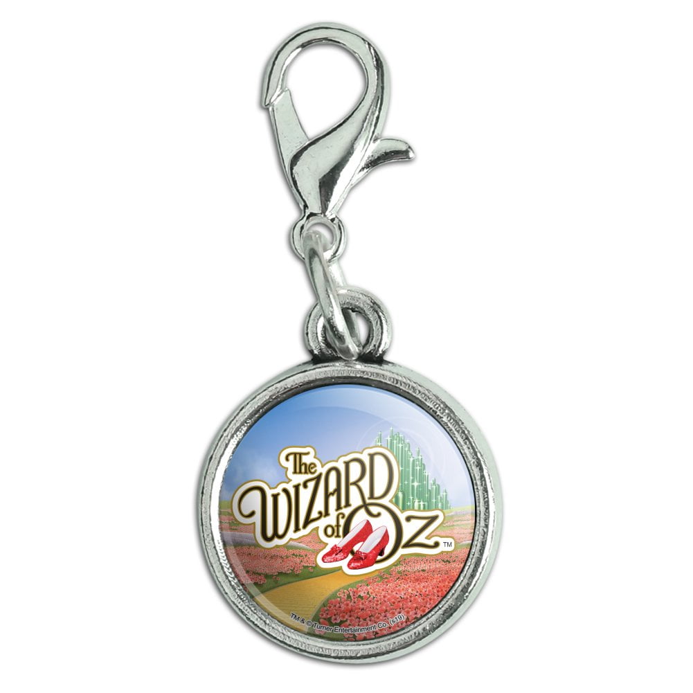 The Wizard of Oz Ruby Slippers Logo Antiqued Bracelet Pendant Zipper