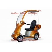 Angle View: E-Wheels - EW-54 Heavy Duty Bariatric Scooter, 4-Wheel, 18"W x 18"D - Orange - PHILLIPS POWER PACKAGE TM - $500 VALUE