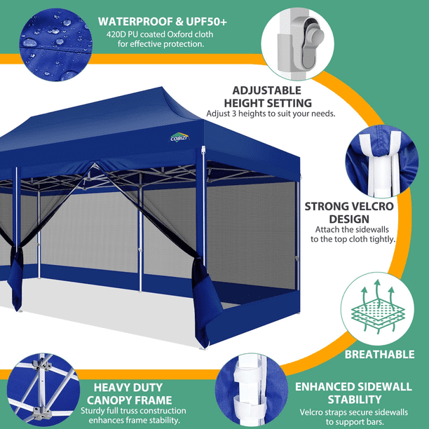 Free Shipping! HOTEEL 10x20 Heavy Duty Canopy Tent, Pop up Gazebo