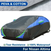 For Nissan Altima Car Cover Sedan Upgraded PEVA&Cotton 100% Waterproof Outdoor Full Car Cover Snow Rain UV Dust Resistant All Weather Black