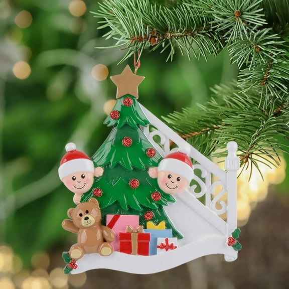 Maxora Personalized Ornaments Customized Christmas Ornament Christmas Morning Family of 2 Free Customize