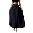 thumbnail image 2 of Cagogo Women's High Waisted Palazzo Pants Elegant Flowy Long Trousers for Party Summer Casual Wide Leg Beach Dressy Office Travel Lounge Pants, Black L, 2 of 6