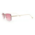 thumbnail image 6 of Retro Luxe Rimless Rectangle Metal Frame 90s Fashion Sunglasses Gold - Pink, 6 of 8