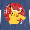 thumbnail image 3 of Pokémon - Pikachu Santa Hat - Youth Girls Short Sleeve Graphic T-Shirt, 3 of 5