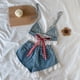 thumbnail image 2 of Guardurnaity Conjunto de ropa de algodón para niñas, informal, bonito, de Color sólido, reemplazo corto, de estudiante de encaje a la moda, ropa conjuntos de ropa 100cm, 2 of 6