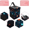 thumbnail image 2 of Electrocardiogram Foldable Car Trash Can with Lid, Leak-Proof Mini Trash Can, Hanging Storage Bag for Car, 2 of 6