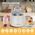 thumbnail image 3 of Maquina de Helados VAVSEA de 1400ML con Cuchara, Maquina para Helados con Pantalla Digital LCD y Temporizador, con Doble Aislamiento, Ideal para Helado, Yogur Helado y Bebidas, Color Blanco, 3 of 9