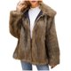 thumbnail image 2 of Chaqueta de abrigo cálida para mujer, de invierno, lisa, con cuello vuelto, 2 of 9