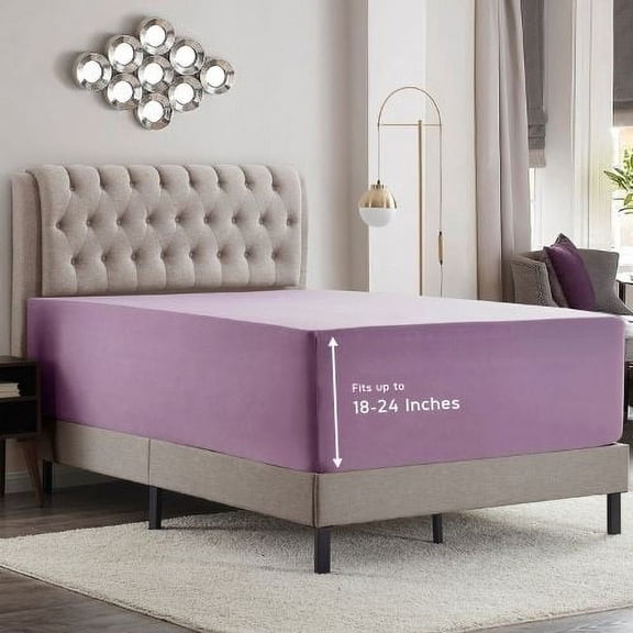 Empyrean Microfiber Fitted Sheet, Extra Deep 18"-21" Pocket, Twin XL, Lavender Dream