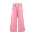 thumbnail image 6 of Edvintorg Flowy Pants For Women High Waisted Plus Size Fashion Wide Leg Casual Trousers With Pockets Women Clothing Pink XXXL, 6 of 8