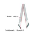 thumbnail image 3 of INSPIRE CHIC Women Striped Print Skinny Long Scarves, Satin Silky Neck Scarf Neckerchief Ribbon Headband 51.2x2.8" Gray, 3 of 5