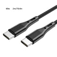 thumbnail image 1 of Cable de carga Cable de cargador tipo C Cable de datos de carga rápida Cable de teléfono trenzado de nailon, 2 metros, 60 W, negro Kearding EL000726-05, 1 of 2
