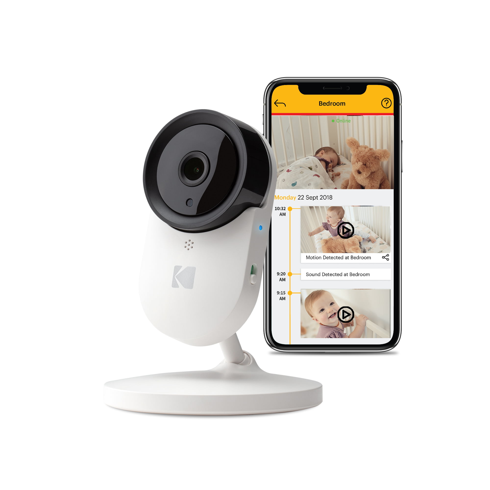 KODAK Cherish C125 Smart Baby Camera with Mobile App Add-on or Standalone 