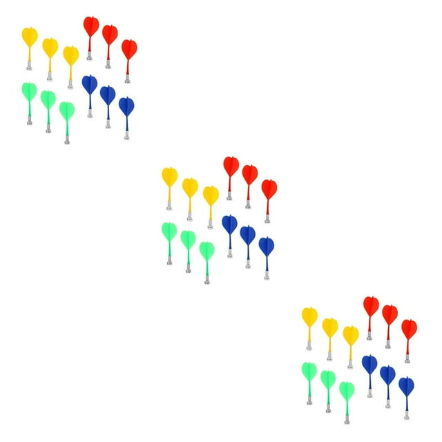 Wweixi 12 Pcs/ensemble Fléchettes Magnétiques Résistantes à l'Usure Tête Plate Aile en Plastique Forte Adhérence fléchettes de Remplacement de Sécurité Boomerang 3 Pcs