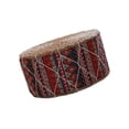 thumbnail image 1 of Coussin de Sol en Paille Fait Main pour Méditation Tabouret Pouf Bohemia Rouge, 1 of 8