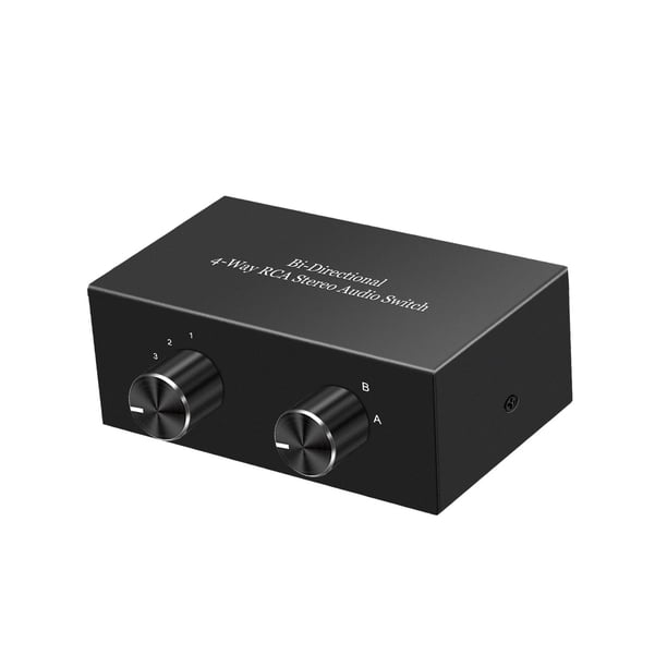 Conmutador bidireccional de audio estéreo 2 entradas 4 salidas Divisor de interruptor de audio estéreo