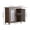 Accent Chests + 1-2 Shelves + Brown Antique White + American Traditional + Pine + Solid Wood, variant on 2-Tier Storage Cabinet with Sliding Doors for Living Room, Modern Wooden Organizer with Open and Closed Shelves, Natural+White MDF, 23.62W x 11.81D x 23.62H