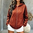thumbnail image 2 of Women's Leopard Print Zip Up Long Sleeve Hoodie Oversized Casual Pullover With Pockets, Versatile Hooded Sweatshirt For Everyday Wear, 2 of 5