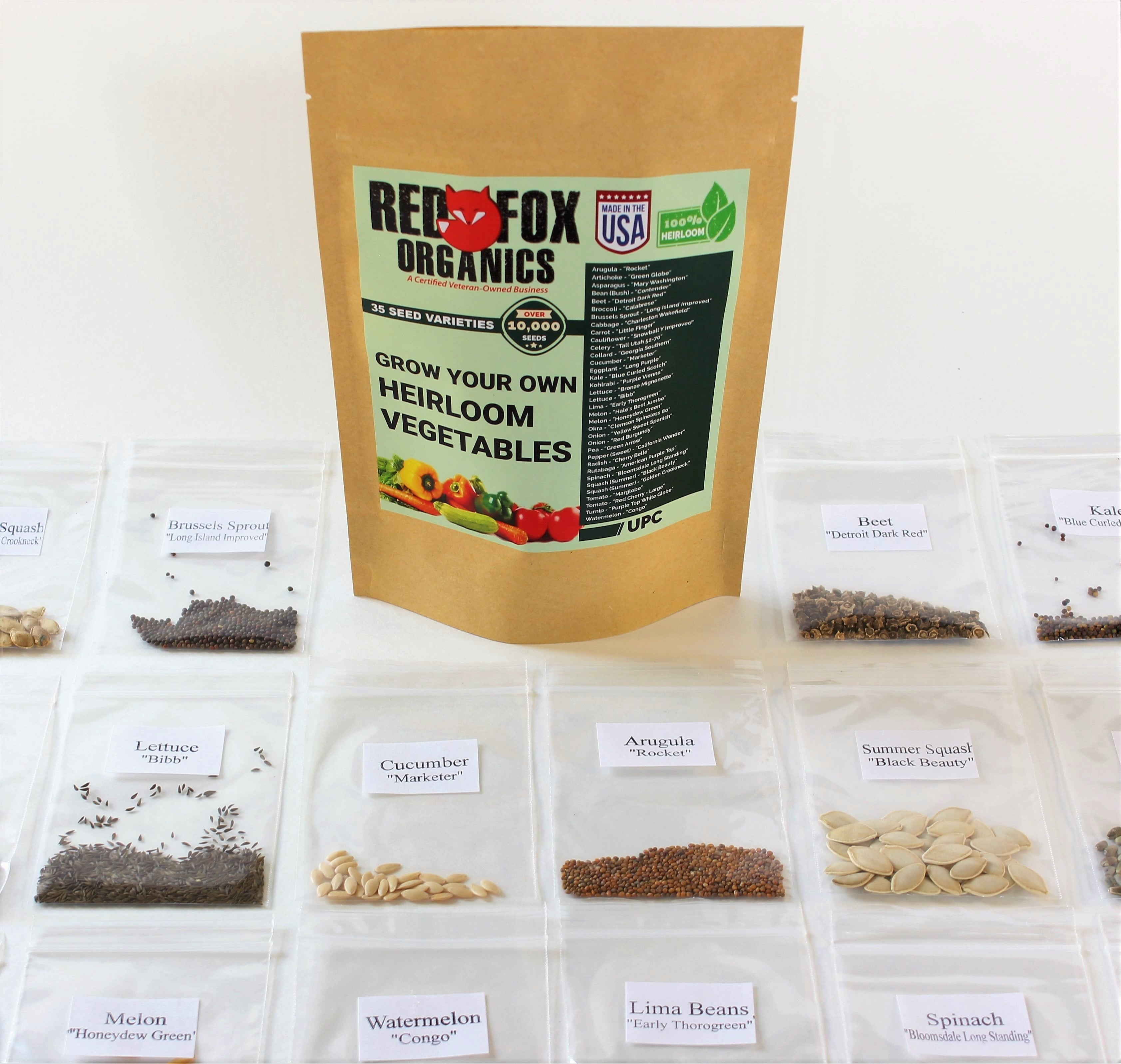 Heirloom Seed Kit 10 000 Non Gmo And Heirloom Seeds 35 Varieties Of Fruit And Vegetable Seeds Re Closable Moisture Resistant Packaging By Red Fox Organics Walmart Com Heirloom Seed Kit 10 000 Non Gmo And Heirloom Seeds 35 Varieties Of Fruit And Vegetable Seeds Re Closable Moisture Resistant Packaging By Red Fox Organics Walmart Com