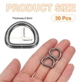 thumbnail image 2 of Uxcell 30 Pcs Metal D Rings 1/2" ID 2.8mm Thickness Opening for Bags, Gun Black, 2 of 5