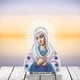 thumbnail image 3 of Pintura de diamantes DIY Virgen María Dibujo de diamantes católico Religiones Punto de cruz Blanco azul, 3 of 7