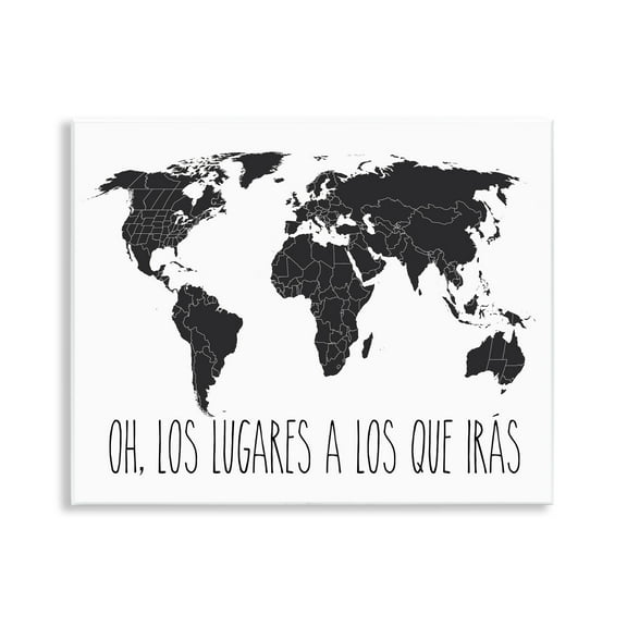 Stupell Industries Los Lugares a Los Que Iras Inspirational Quotes & Sayings Painting Unframed Art Print Wall Art, 14 x 11