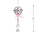 thumbnail image 3 of Hallmark Christmas Ornament (Baby's First Christmas Silver Baby Rattle With Pink Ribbon 2024 Premium Metal), 3 of 6