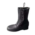 thumbnail image 2 of 1:6 Zapatos de figura masculina Botas de cuero de PU Punta redonda Simulación de cordones laterales Botas de pantorrilla para figuras de acción de 12, 2 of 9