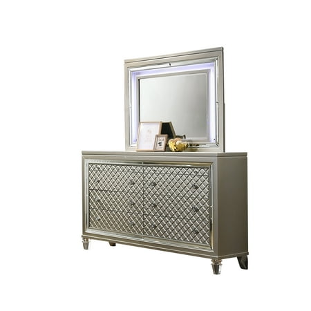 Venetian 8 Drawer Dresser & Mirror & LED Light