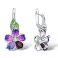 thumbnail image 4 of K-KED Women Delicate Jewelry Silver Stud Earrings Cubic Zirconia Wedding Party Gifts A Pair-#2, 4 of 6