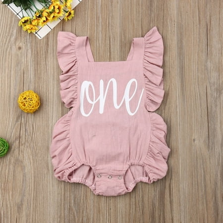

Infant Baby Girls 1st Birthday Romper Clothes Outfit Summer Jumpsuit Playst