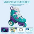 thumbnail image 2 of Eurhowing Kids Roller Skates with Light-Up Wheels, 4-Size Adjustable Skates with Three-Point Balance System & Protective Gear, Outdoor Skates for Boys & Girls, Green, 2 of 7