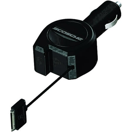 Scosche 12-Volt Retractable Car Charger for iPod (Black)