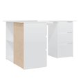thumbnail image 3 of vidaXL Corner Desk High Gloss White 145x100x76 cm Engineered Wood, 3 of 4