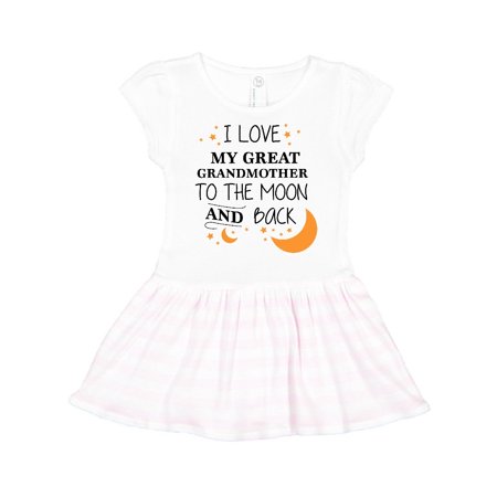 

Inktastic I Love My Great Grandmother To The Moon and Back Gift Toddler Girl Dress