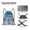 thumbnail image 6 of Ratiio Beach Flamingo Trio Print Drawstring Backpack Bag Sport Gym Sackpack Heavy Duty String Backpack for Men Women, 6 of 7