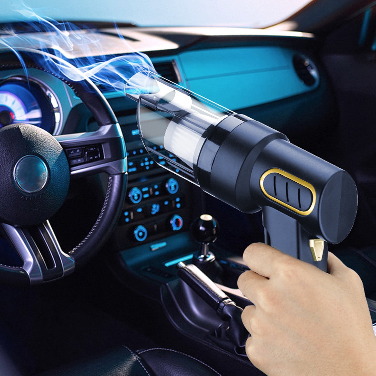 Portable Handheld Car Vacuum Cleaner, Wireless Wet and Dry Vacuum for Car and Home, Rechargeable Dirt Remover for Cleaning Upholstery, Car Interiors, and Household Surfaces