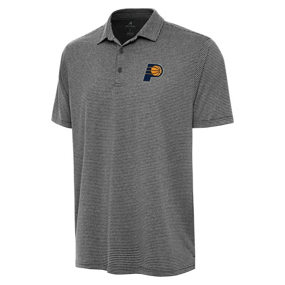 Men's Antigua Heather Black Indiana Pacers Scheme Polo