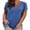 Light blue, variant on Short Sleeve Plus Size Solid Color V Neck Cross Shirt Tops