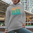 thumbnail image 2 of Faith Over Fear, Groovy Retro Wavy Text Merch Gift, Heather Grey Hooded Sweatshirt or Hoodie, 3XL, 2 of 5