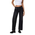 thumbnail image 2 of FOCUSNORM Pantalon en Denim pour Femmes Printemps Été Taille Basse Jambe Grand avec Multiples Poches, 2 of 9