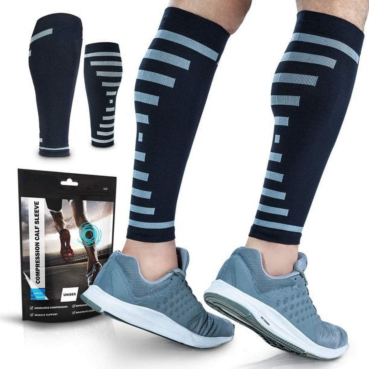 Camden Gear Calf Compression Sleeve Helps Shin Splints. Leg Socks for Men  and Women